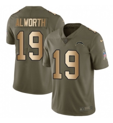 Los Angeles Chargers #19 Lance Alworth Limited Olive Gold 2017 Salute to Service NFL Jersey