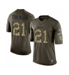 Los Angeles Chargers #21 LaDainian Tomlinson Elite Green Salute to Service Football Jersey