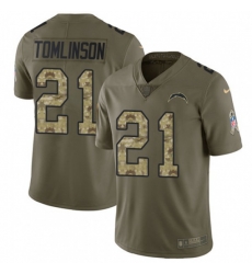 Los Angeles Chargers #21 LaDainian Tomlinson Limited Olive Camo 2017 Salute to Service NFL Jersey