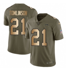 Los Angeles Chargers #21 LaDainian Tomlinson Limited Olive Gold 2017 Salute to Service NFL Jersey