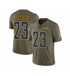 Los Angeles Chargers #23 Rayshawn Jenkins Limited Olive 2017 Salute to Service NFL Jersey