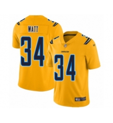 Los Angeles Chargers #34 Derek Watt Limited Gold Inverted Legend Football Jersey Los Angeles Chargers #34 Derek Watt Limited Gold Inverted Legend Football Jersey