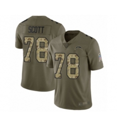 Los Angeles Chargers #78 Trent Scott Limited Olive Camo 2017 Salute to Service Football Jersey