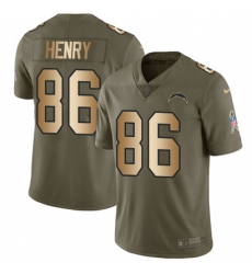 Los Angeles Chargers #86 Hunter Henry Limited Olive Gold 2017 Salute to Service NFL Jersey