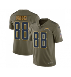 Los Angeles Chargers #88 Virgil Green Limited Olive 2017 Salute to Service Football Jersey