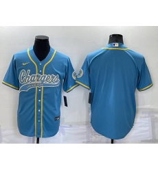 Los Angeles Chargers Blank Light Blue Stitched MLB Cool Base Nike Baseball Jersey
