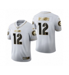 Green Bay Packers #12 Aaron Rodgers Limited White Golden Edition Limited Football Jersey Green Bay Packers #12 Aaron Rodgers Limited White Golden Edition Limited Football Jersey