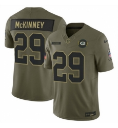 Green Bay Packers #29 Xavier McKinney Olive 2025 F U S E Salute to Service Limited Stitched Football Jersey