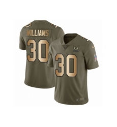 Green Bay Packers #30 Jamaal Williams Limited Olive Gold 2017 Salute to Service NFL Jersey