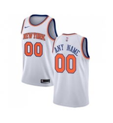New York Knicks Customized Swingman White Basketball Jersey - Association Edition