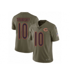 Chicago Bears #10 Mitchell Trubisky Limited Olive 2017 Salute to Service NFL Jersey
