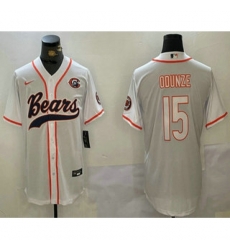 Chicago Bears #15 Rome Odunze White Throwback With Cool Base Stitched Baseball Jersey