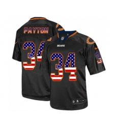 Chicago Bears #34 Walter Payton Elite Black USA Flag Fashion Football Jersey