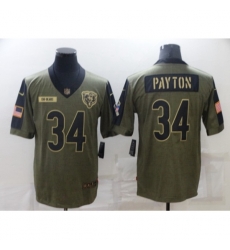 Chicago Bears #34 Walter Payton Nike Olive 2021 Salute To Service Limited Player Jersey