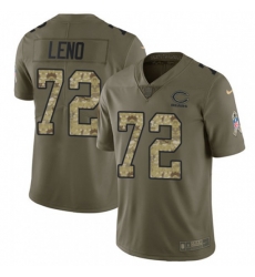 Chicago Bears #72 Charles Leno Limited Olive Camo Salute to Service NFL Jersey