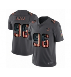 Chicago Bears #96 Akiem Hicks Limited Black USA Flag 2019 Salute To Service Football Jersey
