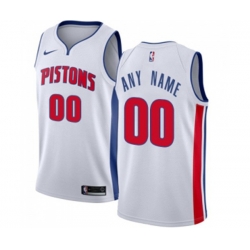Detroit Pistons Customized Authentic White Home Basketball Jersey - Association Edition