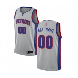 Detroit Pistons Customized Swingman Silver Basketball Jersey Statement Edition