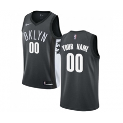 Brooklyn Nets Customized Authentic Gray Basketball Jersey Statement Edition