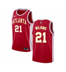 Atlanta Hawks #21 Dominique Wilkins Authentic Red Basketball Jersey Statement Edition