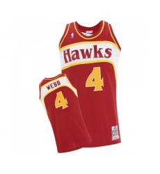 Atlanta Hawks #4 Spud Webb Swingman Red Throwback Basketball Jersey