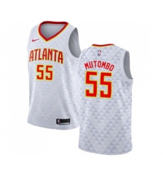 Atlanta Hawks #55 Dikembe Mutombo Authentic White Basketball Jersey - Association Edition