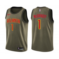 Nike Atlanta Hawks #1 Tracy Mcgrady Swingman Green Salute to Service NBA Jersey