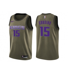 Sacramento Kings #15 DeMarcus Cousins Green Salute to Service NBA Swingman Jersey