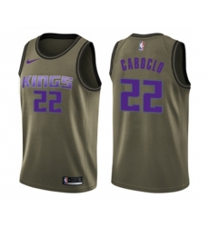 Sacramento Kings #22 Bruno Caboclo Swingman Green Salute to Service NBA Jersey