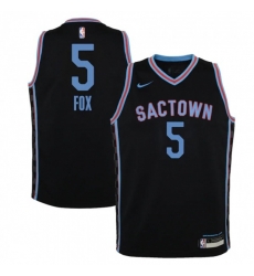 Sacramento Kings #5 DeAaron Fox Nike Black 2020-21 Swingman Jersey