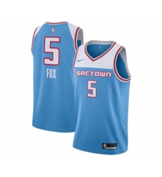 Sacramento Kings #5 DeAaron Fox Swingman Blue Basketball Jersey - 2018-19 City Edition