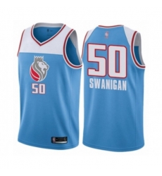 Sacramento Kings #50 Caleb Swanigan Swingman Blue Basketball Jersey - City Edition