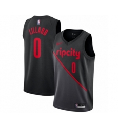 Portland Trail Blazers #0 Damian Lillard Swingman Black NBA Jersey - 2018-19 City Edition