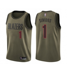 Portland Trail Blazers #1 Anfernee Simons Swingman Green Salute to Service Basketball Jersey
