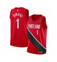 Portland Trail Blazers #1 Anfernee Simons Swingman Red Finished Basketball Jersey - Statement Edition
