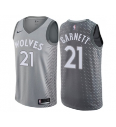 Minnesota Timberwolves #21 Kevin Garnett Swingman Gray NBA Jersey - City Edition