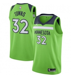 Minnesota Timberwolves #32 Karl-Anthony Towns Jordan Brand Green 2020-21 Swingman Jersey