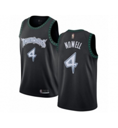Minnesota Timberwolves #4 Jaylen Nowell Authentic Black Hardwood Classics Jersey