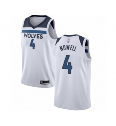 Minnesota Timberwolves #4 Jaylen Nowell Authentic White Basketball Jersey - Association Edition