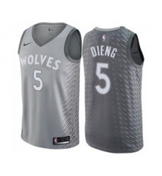 Minnesota Timberwolves #5 Gorgui Dieng Swingman Gray NBA Jersey - City Edition