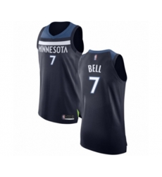 Minnesota Timberwolves #7 Jordan Bell Authentic Navy Blue Basketball Jersey - Icon Edition