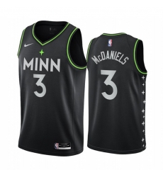 Nike Timberwolves #3 Jaden McDaniels Black NBA Swingman 2020-21 City Edition Jersey
