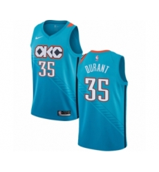 Oklahoma City Thunder #35 Kevin Durant Swingman Turquoise NBA Jersey - City Edition