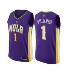 New Orleans Pelicans #1 Zion Williamson Swingman Purple Basketball Jersey - City Edition