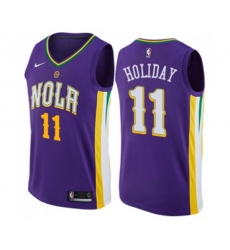 New Orleans Pelicans #11 Jrue Holiday Swingman Purple NBA Jersey - City Edition