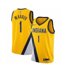 Indiana Pacers #1 T.J. Warren Authentic Gold Finished Basketball Jersey - Statement Edition