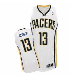 Indiana Pacers #13 Paul George Authentic White Home NBA Jersey