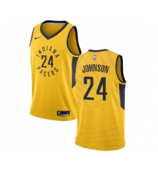 Indiana Pacers #24 Alize Johnson Swingman Gold NBA Jersey Statement Edition