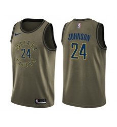 Indiana Pacers #24 Alize Johnson Swingman Green Salute to Service NBA Jersey