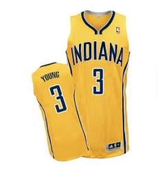 Indiana Pacers #3 Joe Young Authentic Gold Alternate NBA Jersey